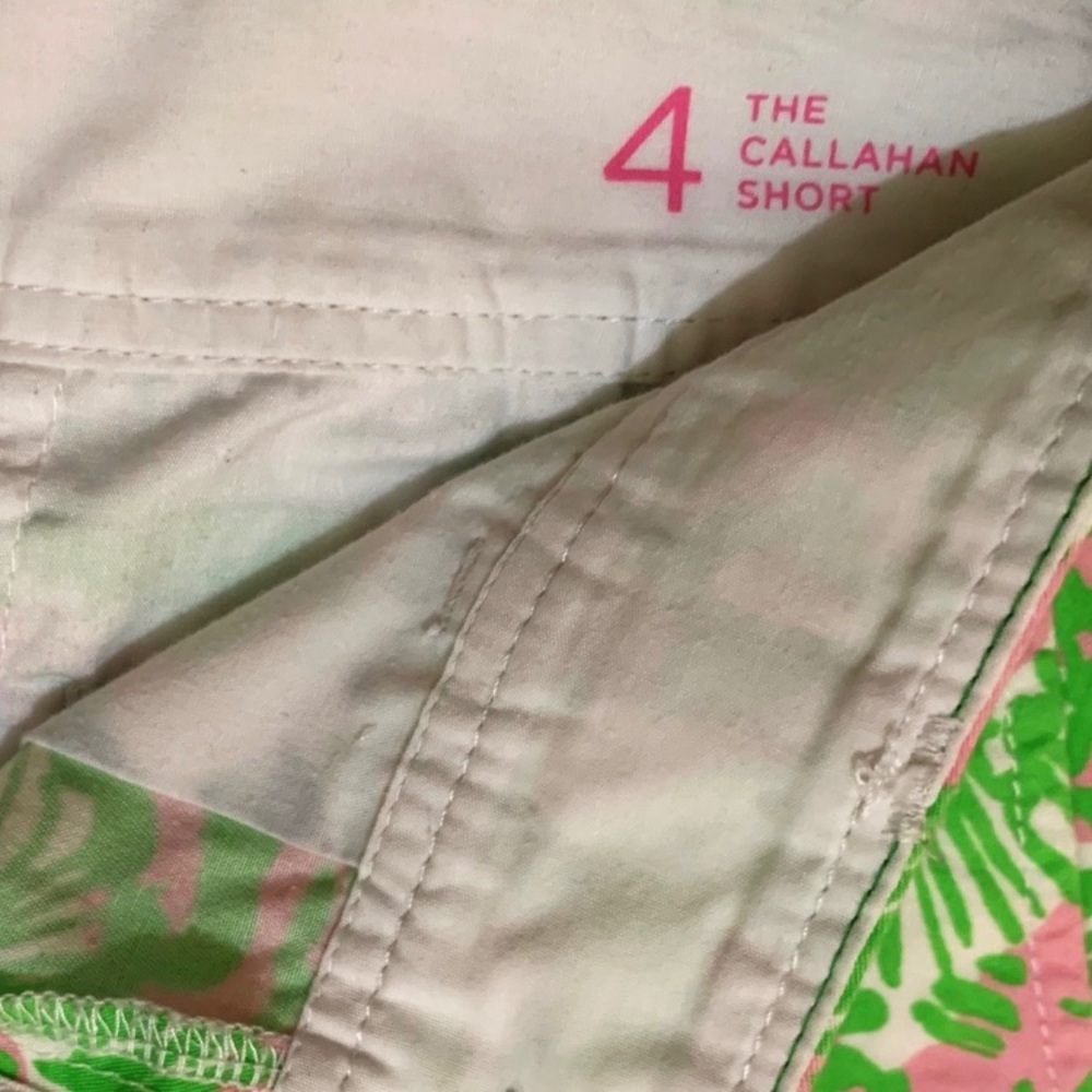 Lilly Pulitzer The Callahan Shorts Sunny Side Lion Print Green Safari Size 4 - Picture 4 of 7